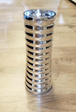 Metallic Groove Vase